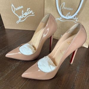 Christian Louboutin Pigalle 120 Nude Patent Pumps